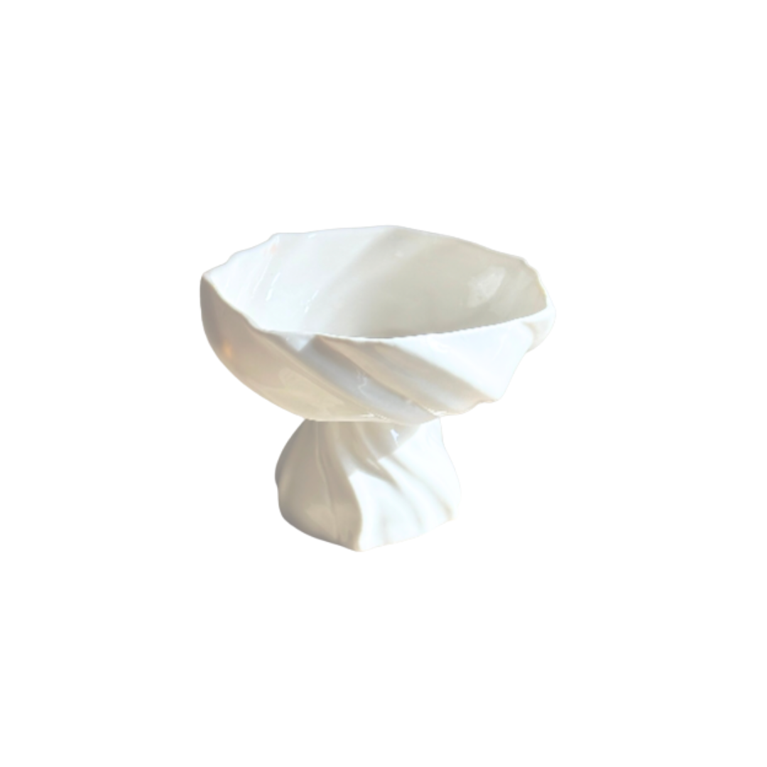 Piedestalskål, Ø12 cm - Hvid